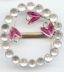 SALE Vintage Czechoslovakia Paste Belt Buckle