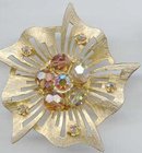SALE Yellow Aurora Borealis Pin signed by Expan