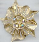 SALE Yellow Aurora Borealis Pin signed by Expan