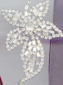 SALE Stunning Rhinestone Flower Pin Huge