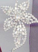 SALE Stunning Rhinestone Flower Pin Huge