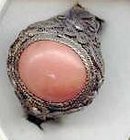 SALE Coral and 14kt gold washed sterling