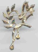 SALE Signed Emerald Green Brooch Signed Joseph