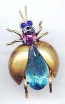 SALE Czechoslovakia Bug Rhinestone Pin