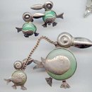 SALE Sterling Silver Vintage ducks and duck