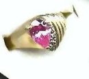SALE Stunning Pink Ice 14kt gold ring with