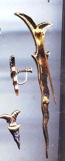 SALE Stunning Vintage Sword Pin and Earrings