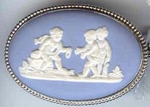 SALE Fine Wedgwood With Cherubs Pin Blue