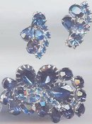 SALE Cobalt Blue stunning Brooch and earrings