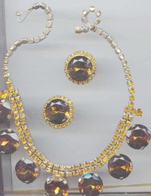 SALE Gigantic Rhinestone Vintage Necklace and
