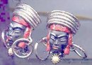 SALE Must Have Black Face Vintage Clip on Earrings
