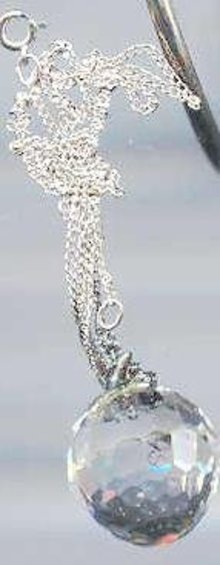 SALE Glass Crystal Ball Necklace with Chain