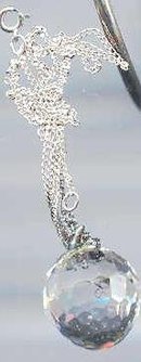 SALE Glass Crystal Ball Necklace with Chain