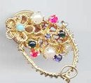 SALE Stunning 14kt y gold Basket with 9 Gems