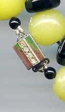 SALE Wonderful Black onyx and Peking Glass