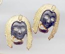 SALE Black Face Earrings