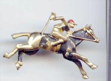 Jockey on horse Pin