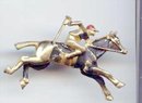 Jockey on horse Pin