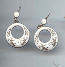SALE White Siam Circle Earrings