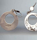 SALE White Siam Circle Earrings