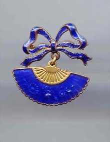 SALE Cobalt Blue enameled Fan Pin
