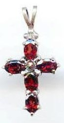 SALE Sterling Cross with Garnets