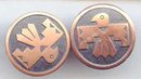 SALE Copper Totem Pole Eagle Cuff Links