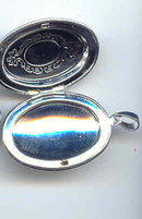 SALE Silver tone Locket with Etchings