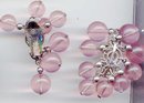 SALE Wild Pink Drop Earrings clip on Signed