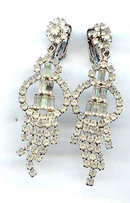 SALE Elegant Long Rhinestone Earrings for the