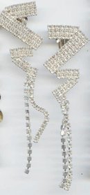 SALE Sizzling Long z Rhinestone Earrings Clip