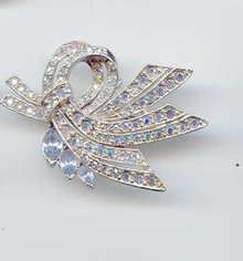 SALE Signed Pell Glitzy Aurora Borealis Blue