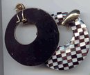 SALE Wild Mother of pearl and black Lucite