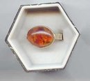 SALE Amber and 14kt gold ring