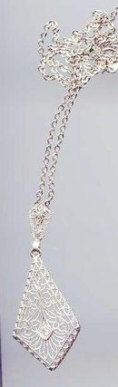 SALE 14kt filigree necklace With Diamond