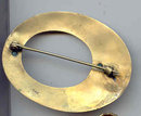 SALE Art Deco Brass Pin Signed M&H Gigantic