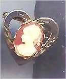 SALE Heart Pin with a Cameo