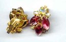 SALE Rhinestone earrings Pink
