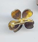 SALE Enameled clover Pin wow