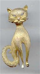 SALE Sleek Cat Pin signed BSK