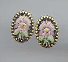 SALE Elegant flower stitched Earrings