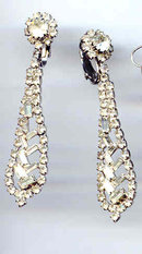 SALE Long Rhinestone Earrings Wow