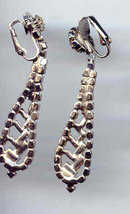 SALE Long Rhinestone Earrings Wow
