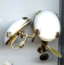 SALE White Glass Earrings by Accessocraft