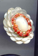 SALE Mother Of Pearl Pendant -Pin vintage