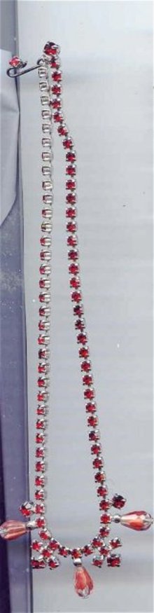 SALE Red Rhinestone Necklace