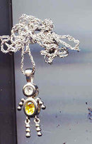 SALE Little Man Necklace Sterling Silver.