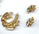 SALE Rhinestone Pin with earrings Signed ART