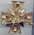 SALE Rhinestone Cross Pin Lime green and orange