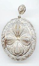 SALE Signed Germany Sterling FiligreePendant